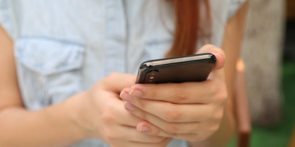 Woman looking at phone